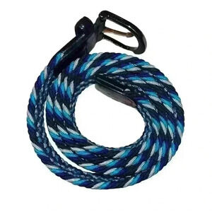 Italian Woven Luxury Belt Size XL Blue 46”Long Buckle Engraved Logo Pink